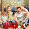 4E's Novelty Valentines Day Bowling Game Set – 10 Red Pins with White Hearts, 2 Balls, Indoor/Outdoor Party Game, Classroom & Galentines Activity for Kids & Adults